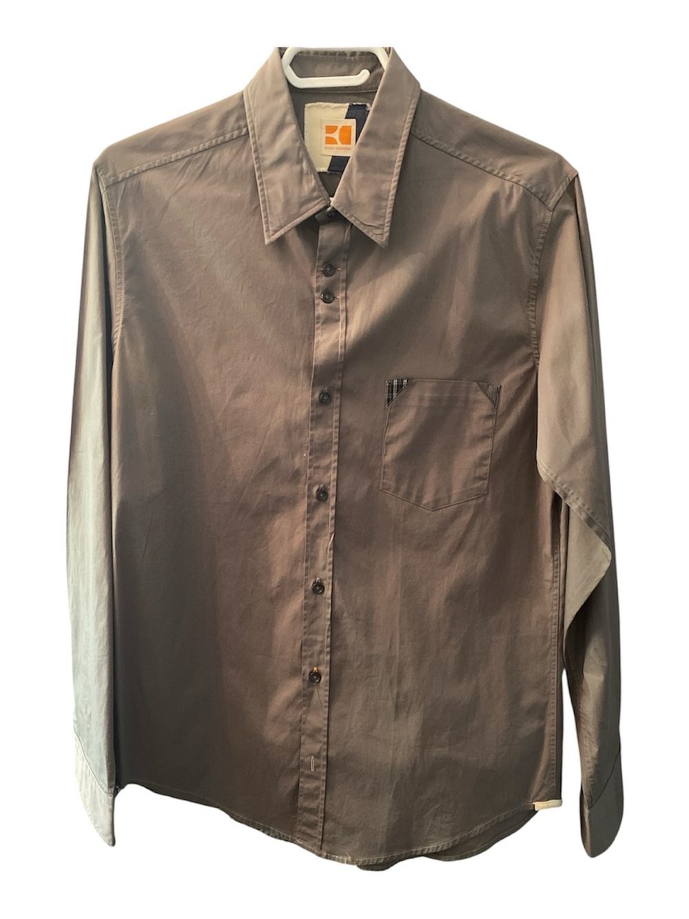 Boss Orange Men’s Taupe Dress Shirt Size Medium